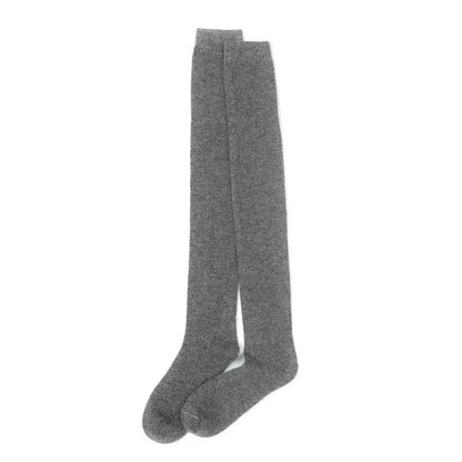 Women's over-the-knee cashmere blend socks with stretchy ribbed cuff for elegant warmth