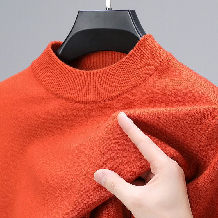 Slim fit pure cashmere sweater with ribbed detail in neutral tone for luxury everyday wear