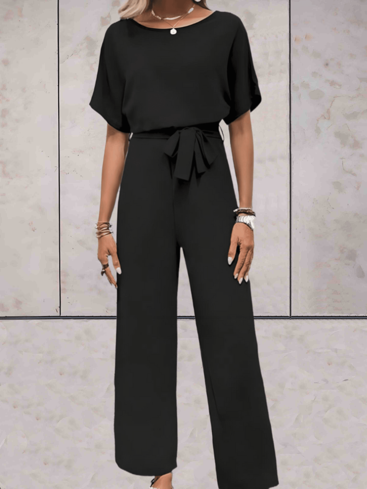 Camel two-piece set short sleeve top wide leg pants relaxed coordinated women's loungewear