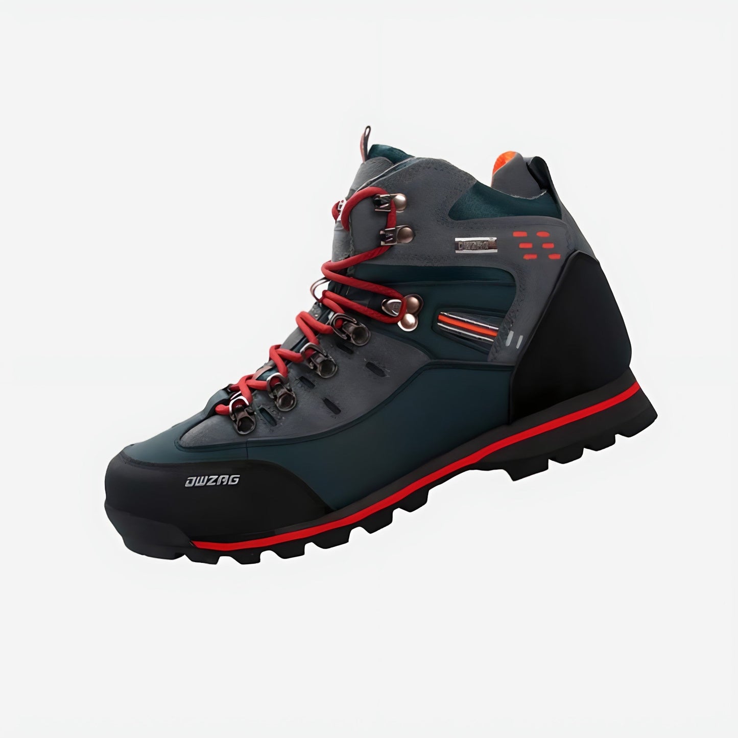 Men's waterproof hiking shoes with rugged sole, breathable design, and all-terrain traction support