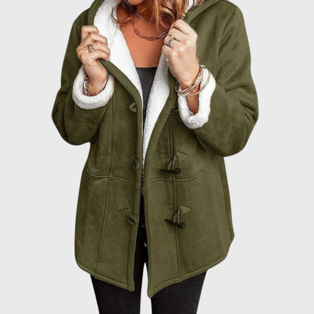 Tailored autumn jacket in warm tones, streamlined silhouette with premium fabric and refined design details