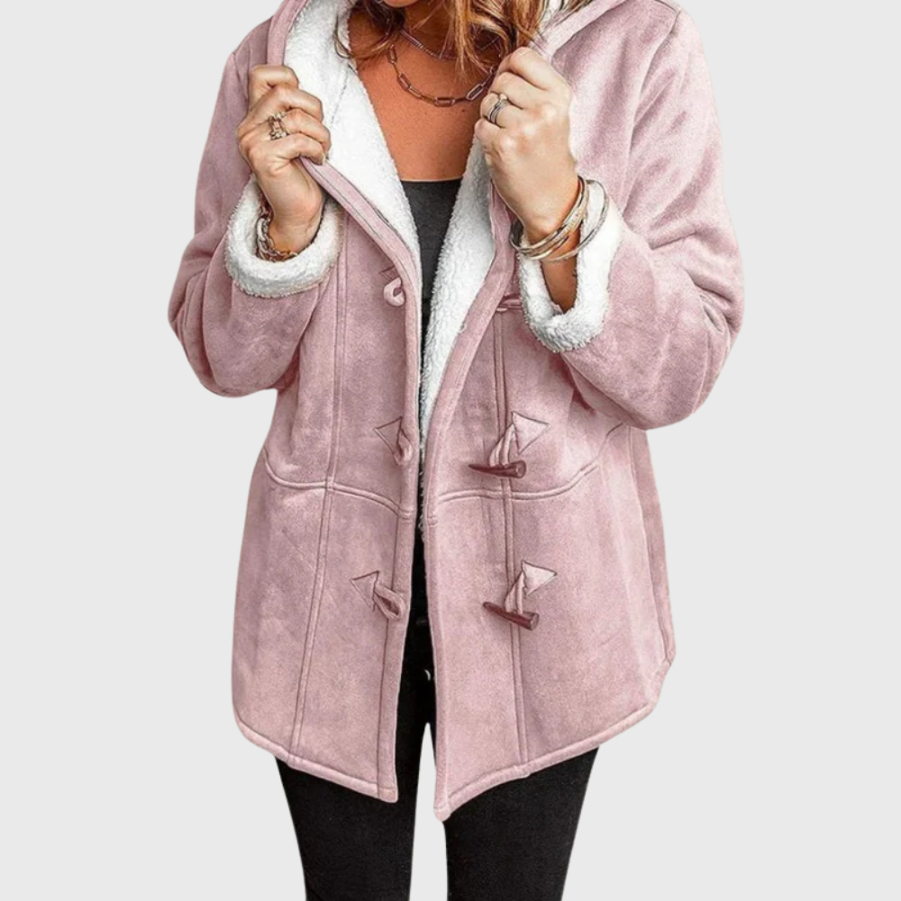 Tailored autumn jacket in warm tones, streamlined silhouette with premium fabric and refined design details