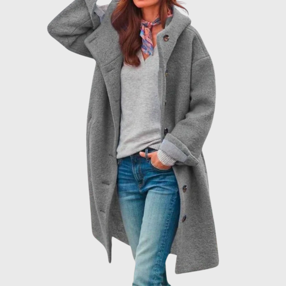 Women's warm classic coat tailored silhouette soft high-quality fabric cozy sophisticated style