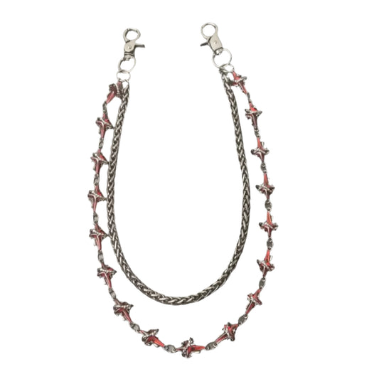 Ruby Cross Gem Wallet Chain - Wavlynn