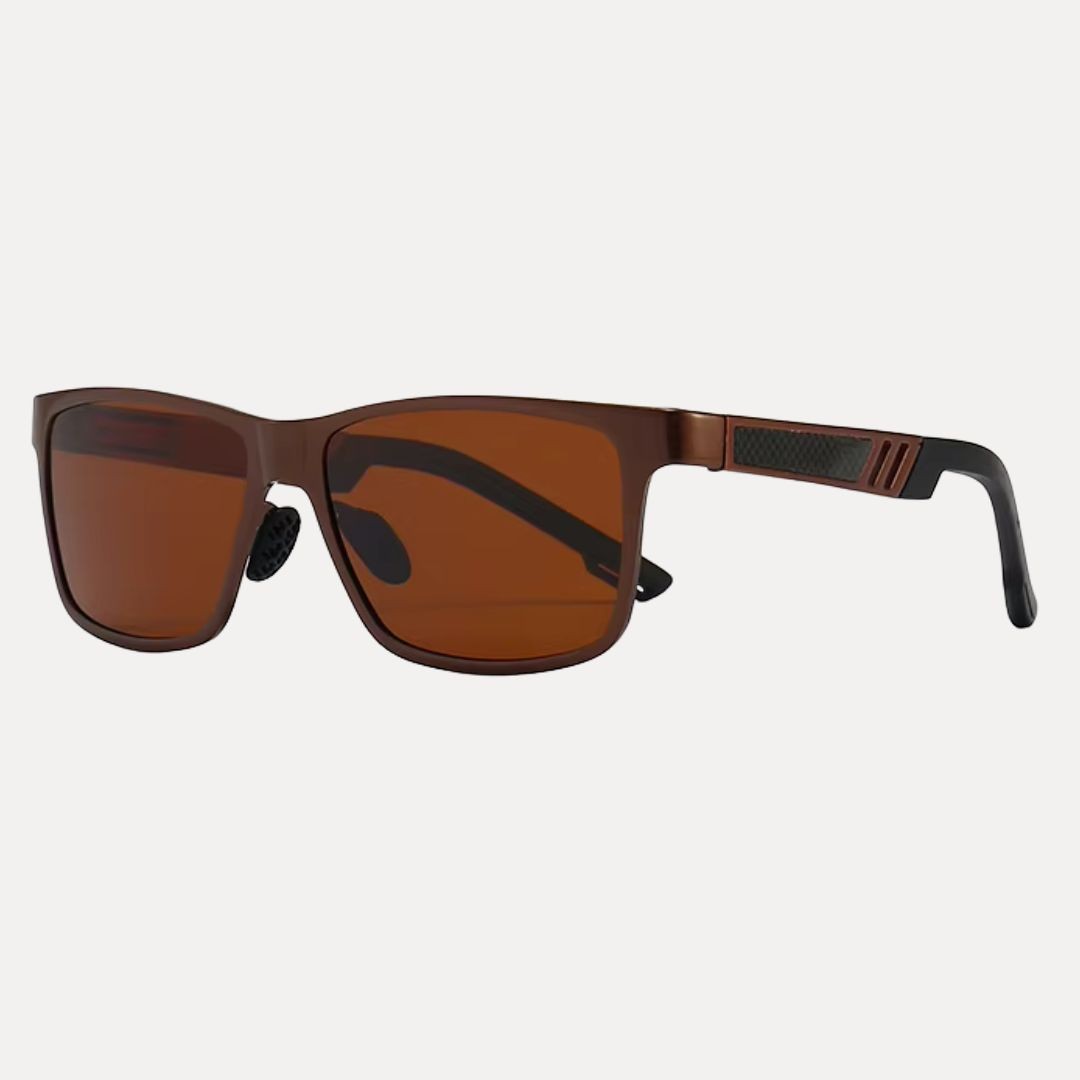 Titan polarized driving sunglasses, rectangle aluminum-magnesium frame, UV400 anti-glare lenses