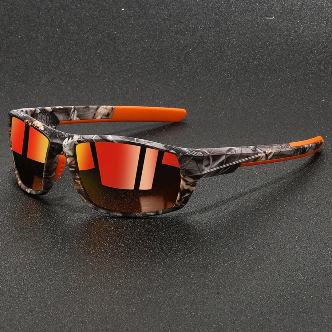 Predator polarized sunglasses bold camo print frame UV400 lightweight wraparound sport style