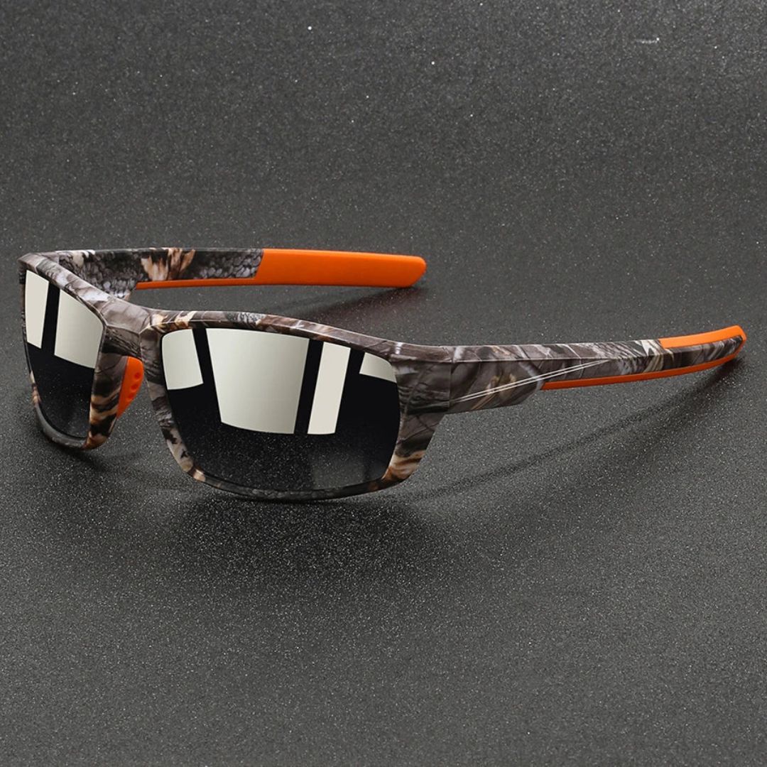 Predator polarized sunglasses bold camo print frame UV400 lightweight impact-resistant outdoor sport style