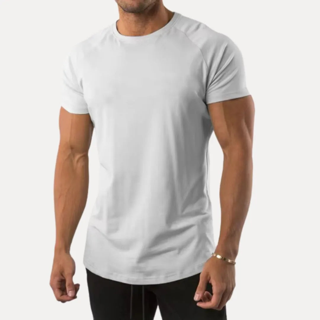 Wavlynn men's muscle fit athletic tee stretch cotton blend sweat-wicking slim cut performance shirt