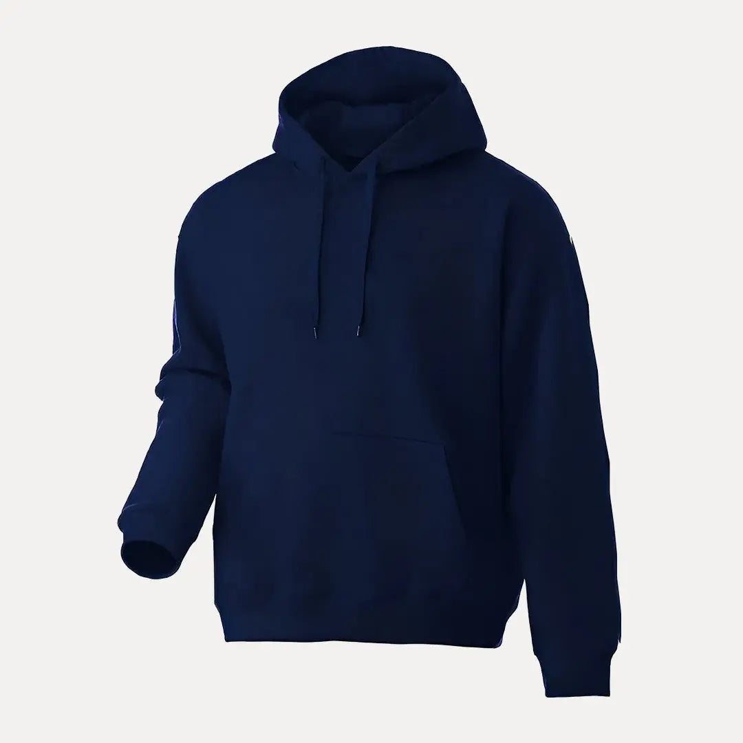 Heather gray pullover hoodie with adjustable hood and front kangaroo pocket for casual everyday wear