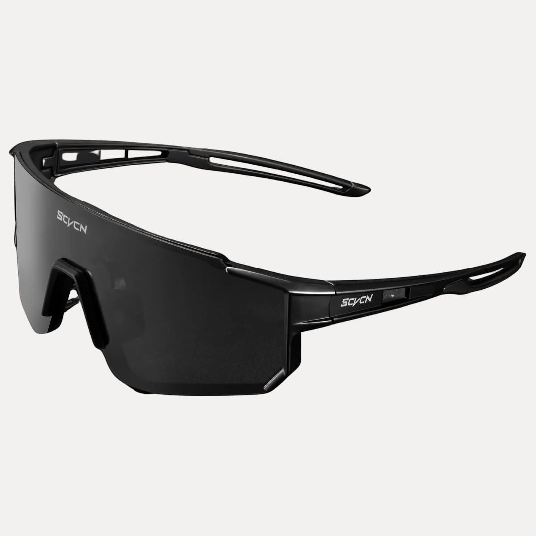 ProShield cycling sunglasses with UV400 lenses, aerodynamic wraparound frame, anti-glare windproof protection