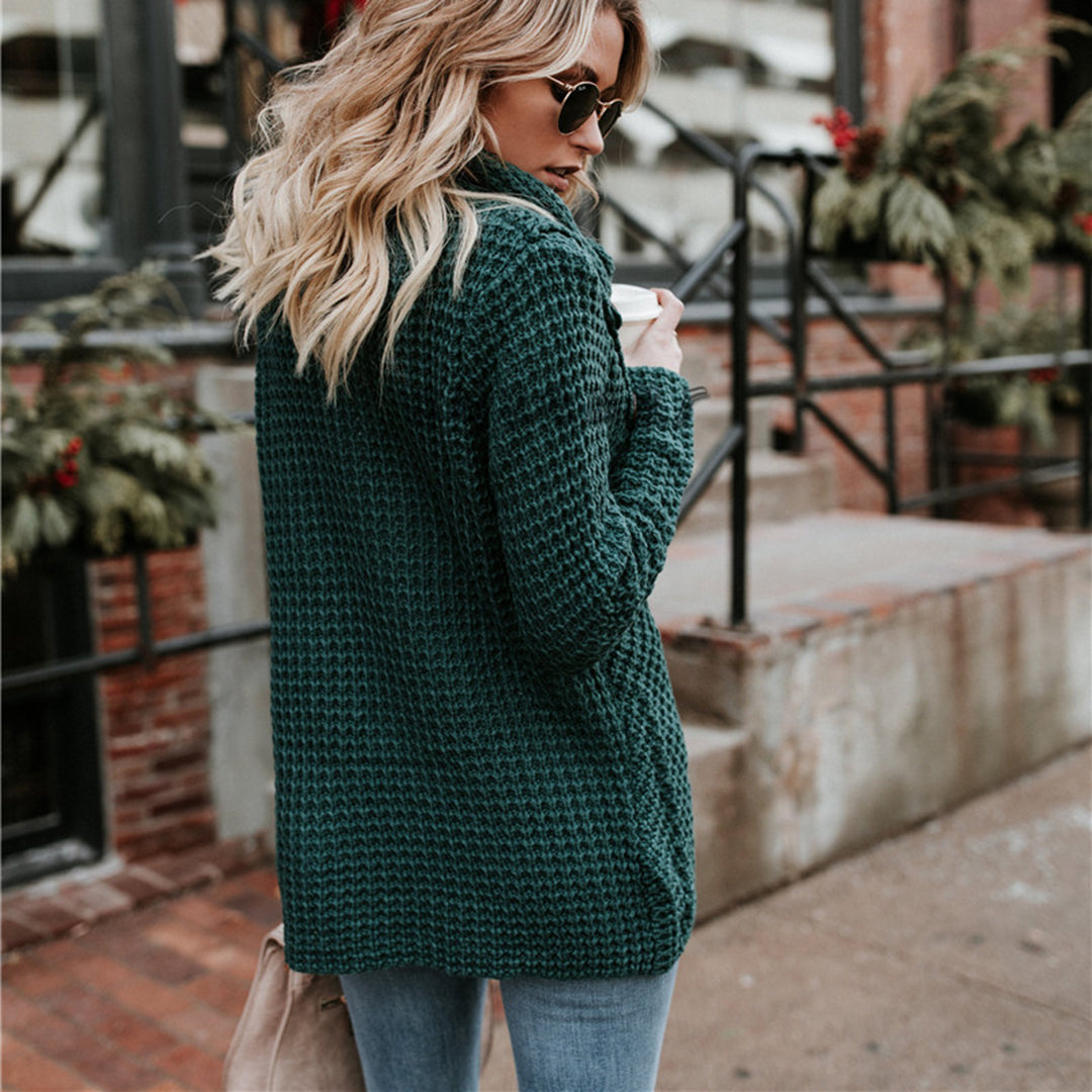 Women's cozy wrap-front cardigan flattering silhouette ultra-warm winter layer by Wavlynn