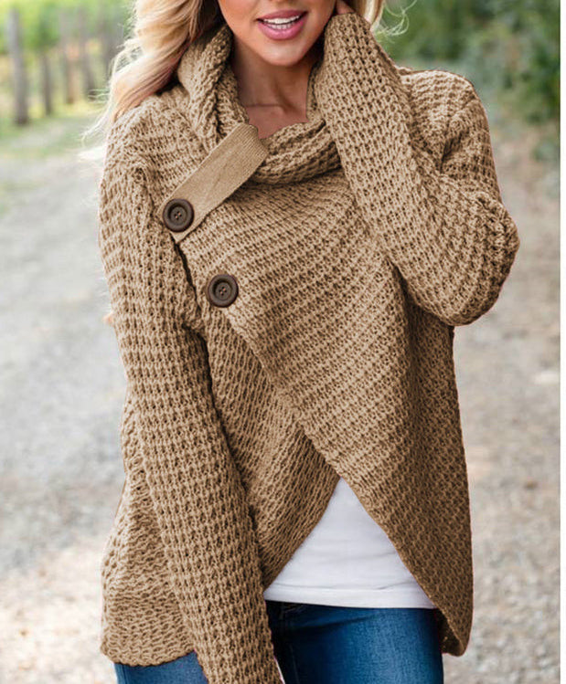 Women's wrap-front cardigan cozy winter knit flattering silhouette ultra-warm slim layer