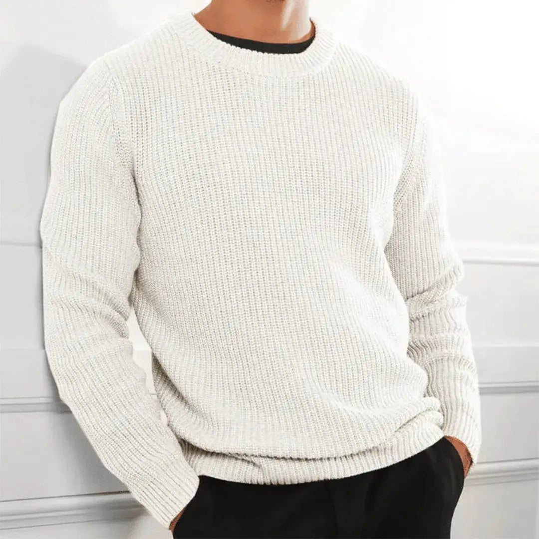 Wavlynn Raphaël Roux hand-knit acrylic crewneck sweater soft everyday comfort refined style
