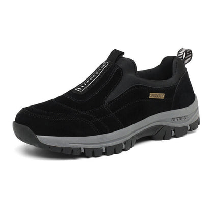 OrthoTrail orthopedic walking shoes for men with arch support, slip-on design, and plantar fasciitis relief