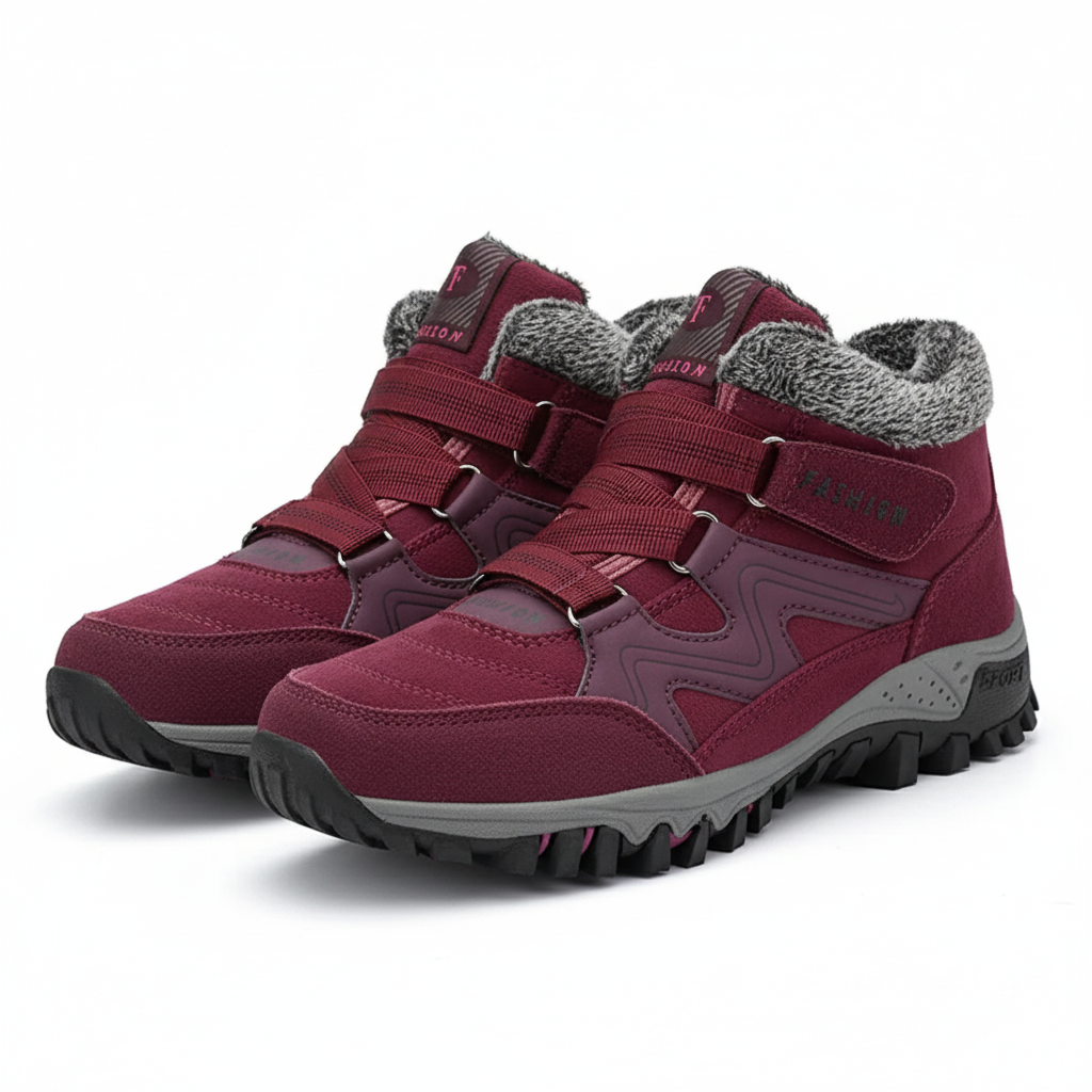 Women's brown waterproof comfort boots with sleek silhouette and enhanced comfort support