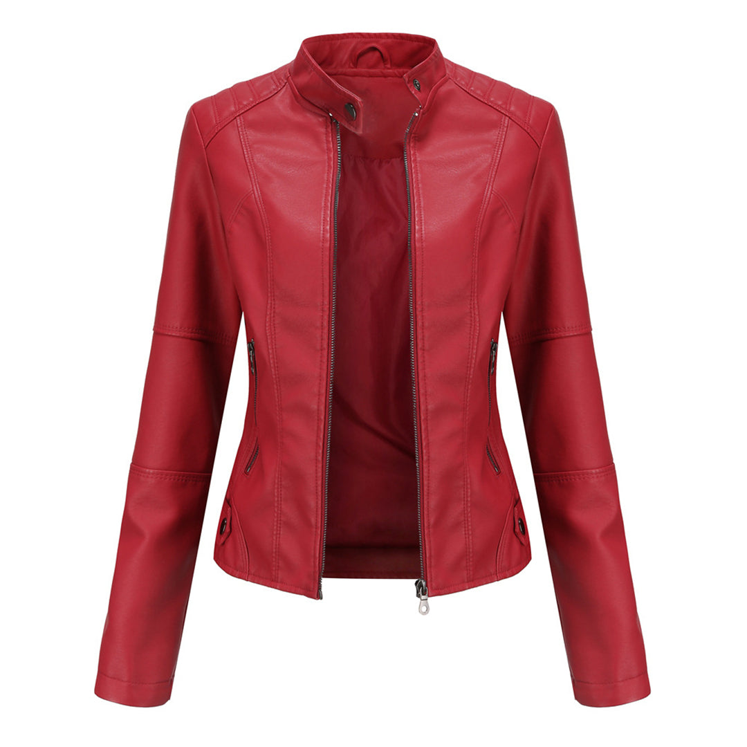 Sleek modern structured jacket with tailored silhouette and refined sophisticated style for versatile wear