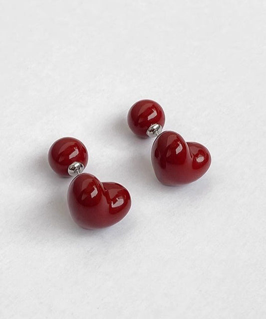 Boucles d'oreilles à tige rétro en argent sterling avec surdorure Love Glaze - Wavlynn