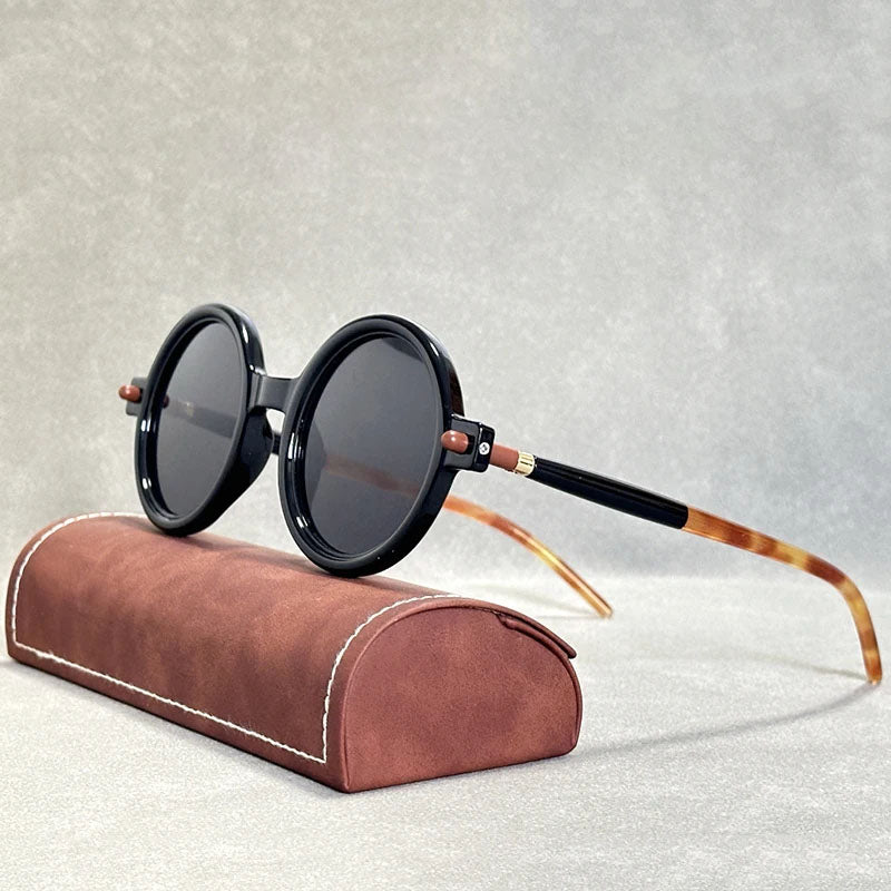 RetroVue Luxe round mirrored sunglasses UV400 TAC polarized lenses vintage unisex style