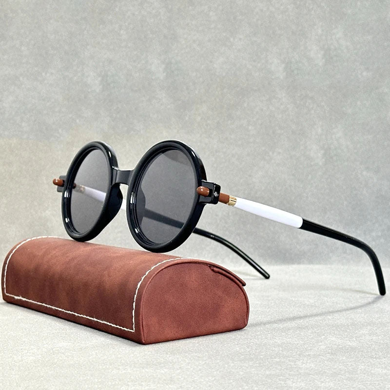 RetroVue Luxe round mirrored sunglasses UV400 TAC polarized lenses vintage unisex style