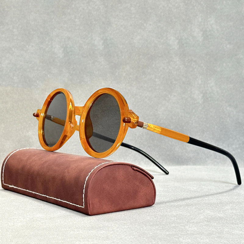 RetroVue Luxe round mirrored polarized sunglasses UV400 unisex vintage-style TAC lenses bold finish