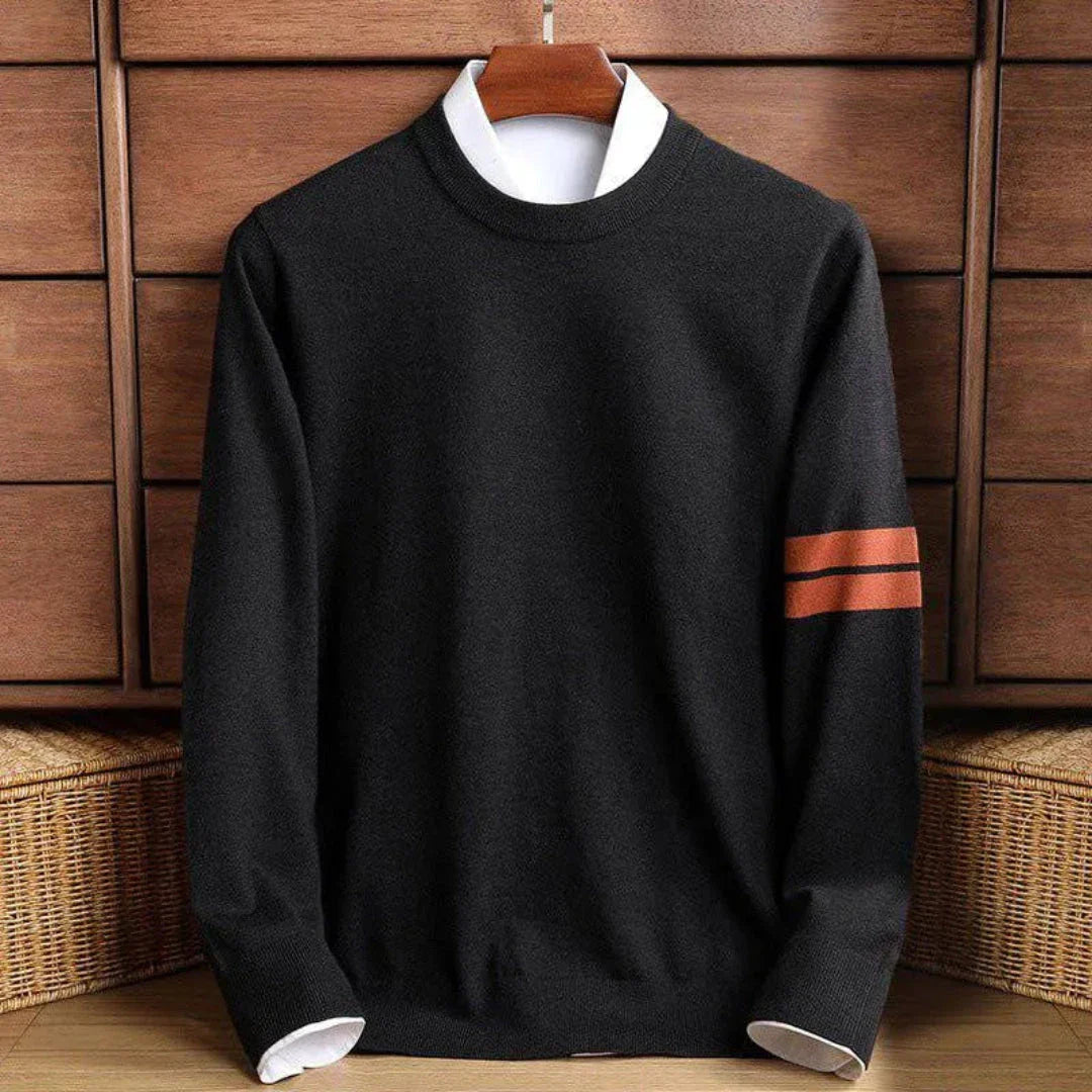 Wavlynn Rick cream crewneck sweater, relaxed cotton blend knit with clean lines and refined silhouette