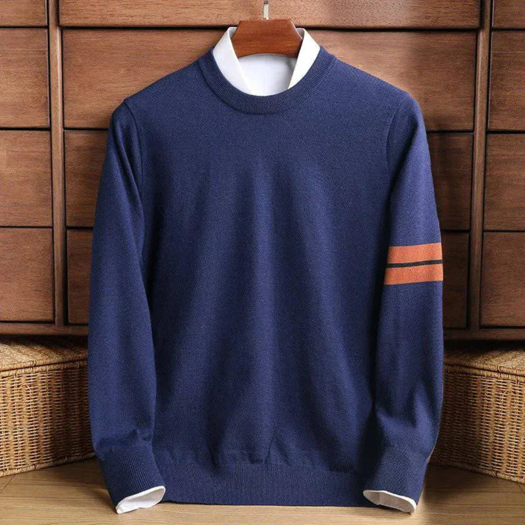 Rick cream crewneck sweater relaxed fit cotton blend clean minimalist silhouette