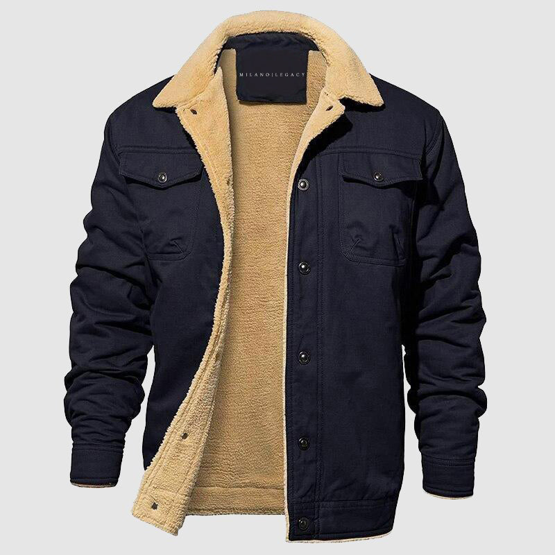 Roberto Russo Marksman slim-fit pilot jacket with cotton lining and multiple pockets for men