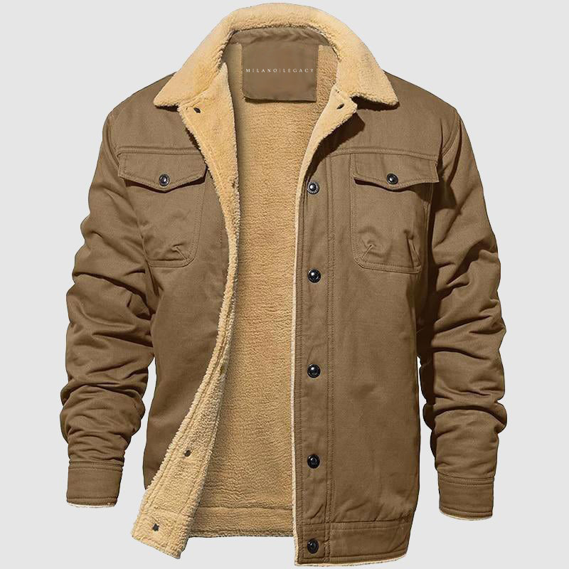 Roberto Russo slim-fit pilot jacket in classic style with cotton lining and multiple pockets