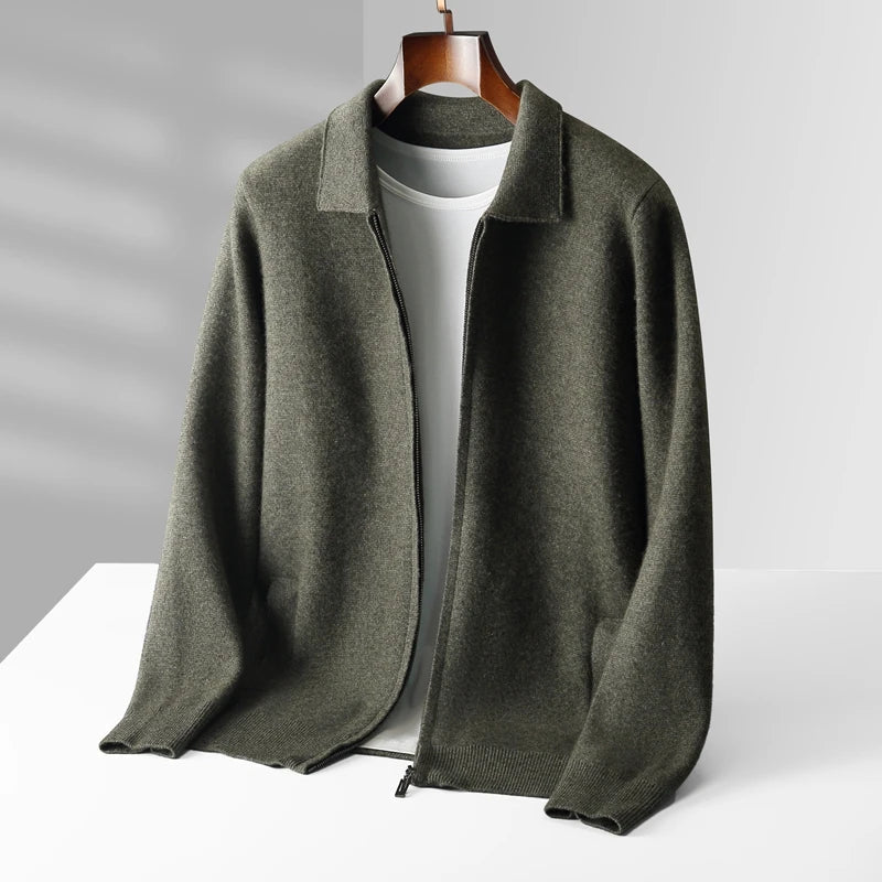 Ivory cashmere open-front cardigan with minimalist tailoring and relaxed sophisticated silhouette
