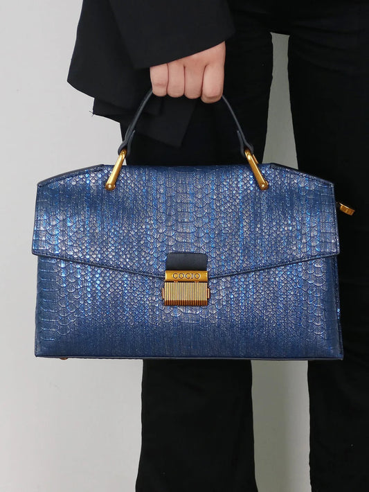 Embossed Snake-Print Bag - Wavlynn