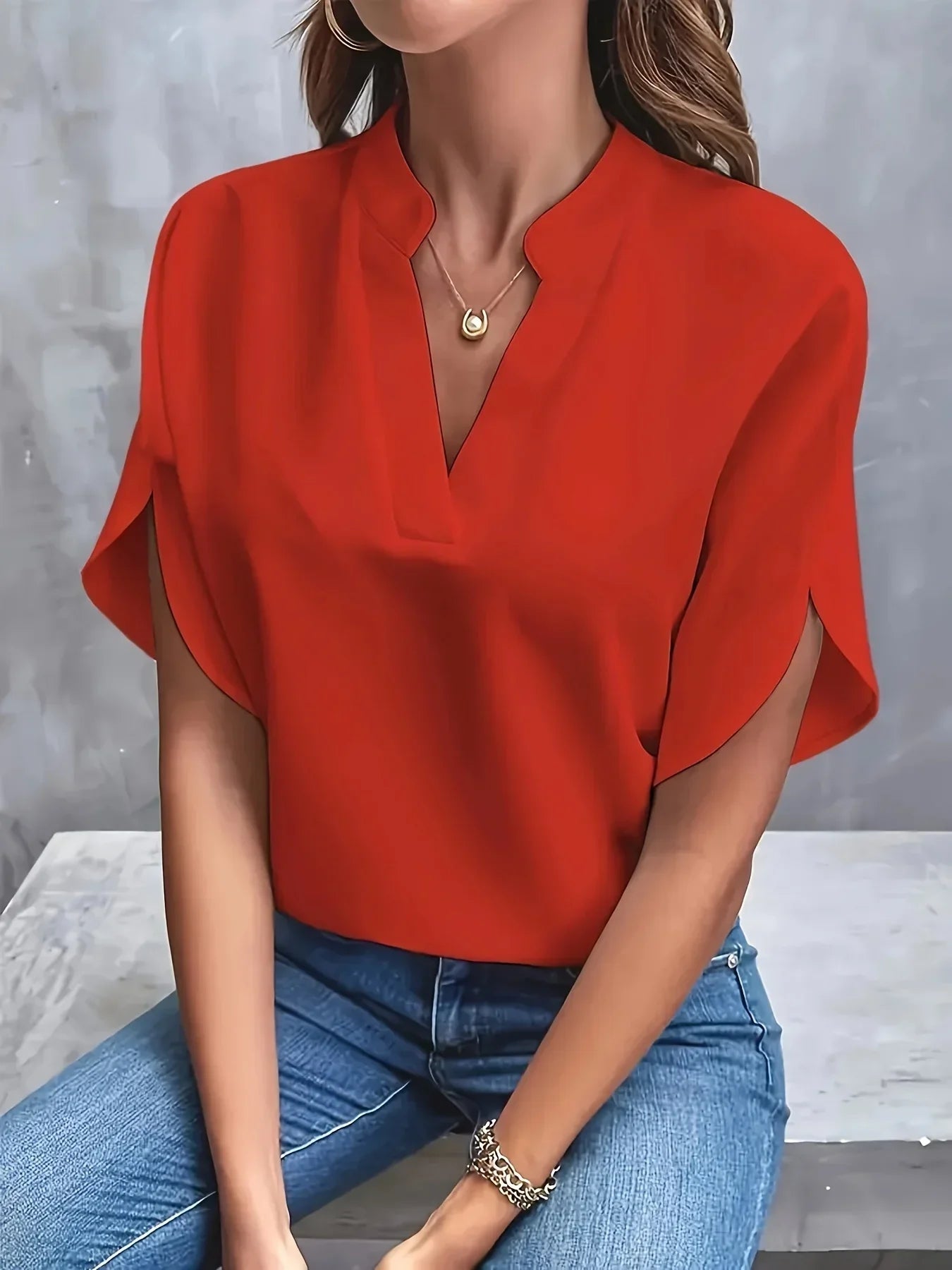 Thalia™ tailored blouse elegant silhouette sophisticated workwear style with flowing flattering cut