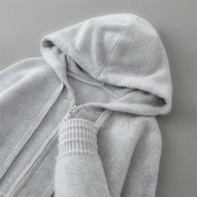 Men's merino wool hooded cardigan sweater jacket lightweight breathable refined casual fit sizes S-XXXL
