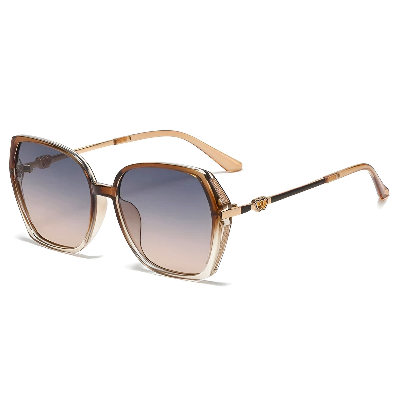 Oversized gradient lens sunglasses with metal alloy frames and bold wide rims for a chic look
