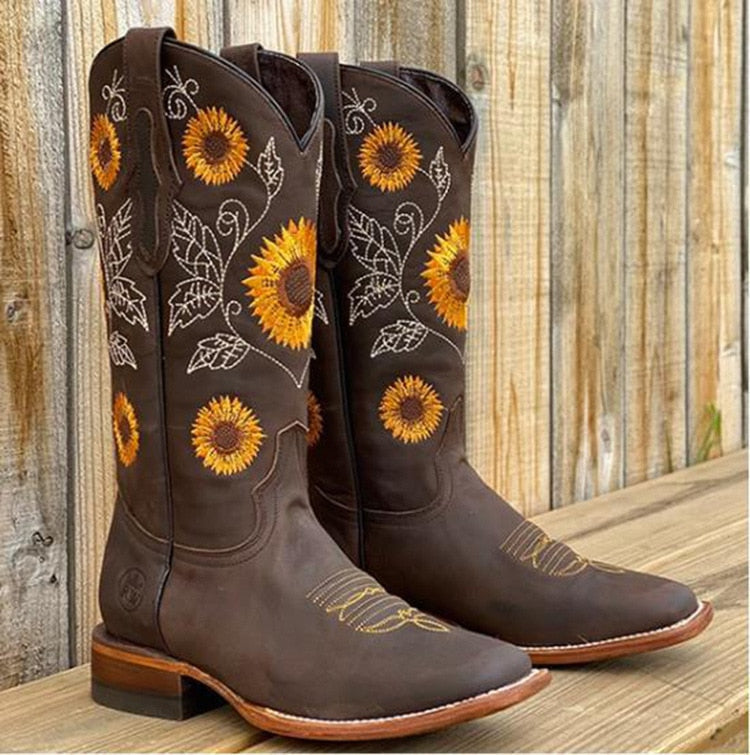 Luna bohemian mid-calf boots with relaxed artistic silhouette and leg-lengthening flowing design