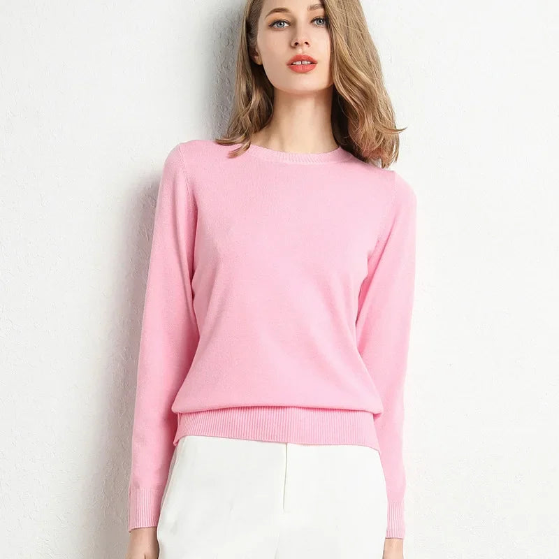 Mileena Dream slim-fit wool blend sweater in ribbed knit with O-neckline