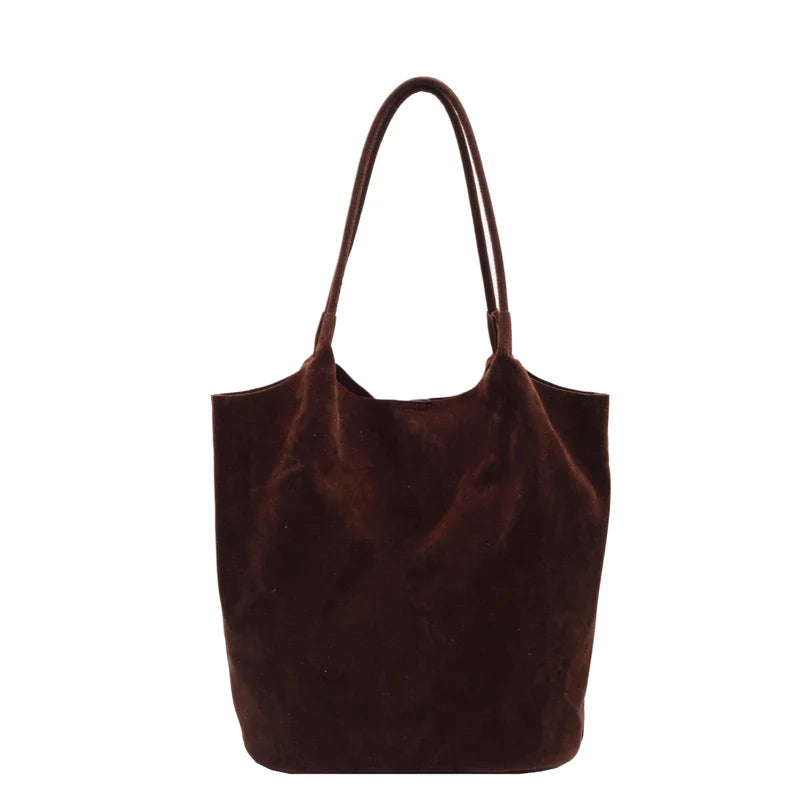 Wavlynn Judy faux suede tote bag spacious everyday carryall soft matte textured finish neutral