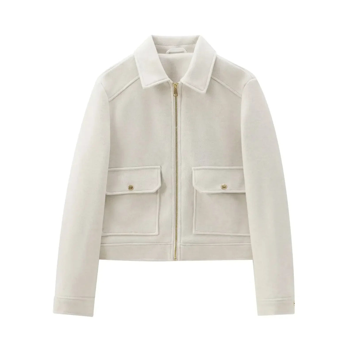 Wavlynn Jasmine women's cozy zip-front jacket structured silhouette with side pockets casual style