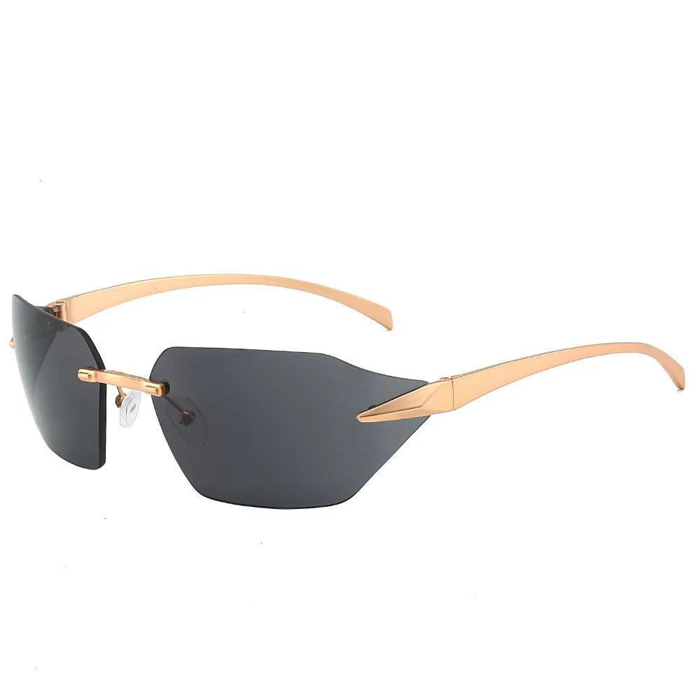 Vista Barcelona rimless sunglasses gold-tone metal frames gradient lenses sleek minimal design