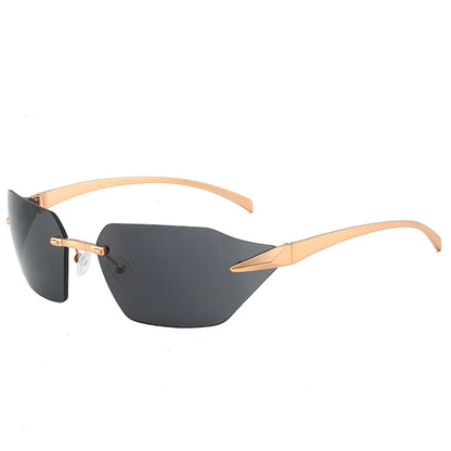 Vista Barcelona rimless sunglasses gold-tone metal frames gradient lenses sleek minimal design
