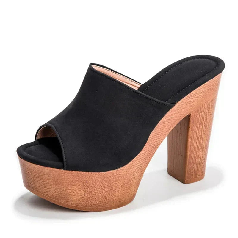 Women's platform flat sandals in neutral tone with cushioned insole and balanced lightweight sole for all-day comfort