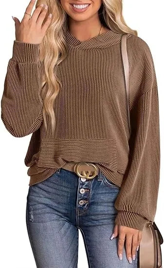Women's light gray relaxed-fit casual hoodie with round neck and long sleeves, lightweight breathable fabric