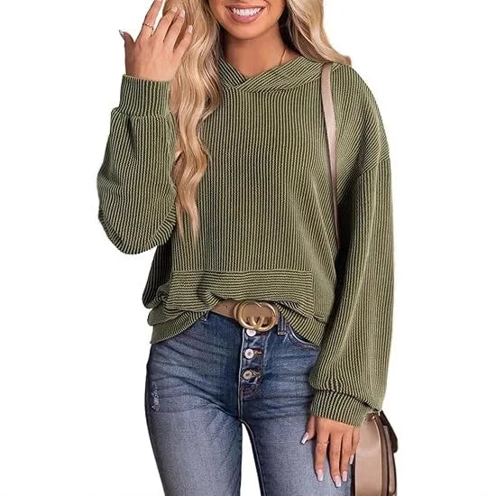 Women's light Harper casual hoodie relaxed fit round neck long sleeves breathable spring summer top