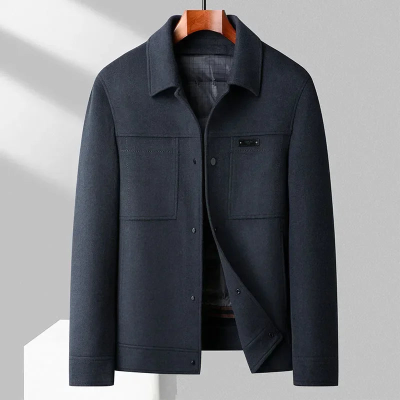 Vercelli dark wool business-casual jacket with detachable quilted lining and tailored classic fit
