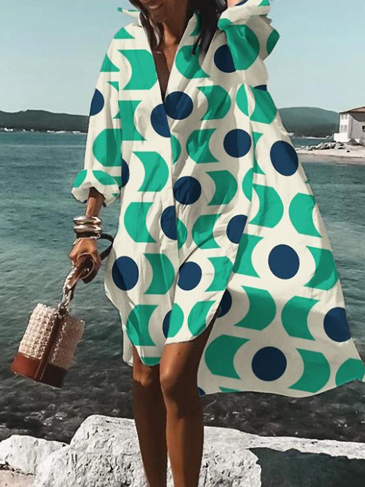 Floral midi shirt dress oversized silhouette breezy summer style relaxed fit vibrant print
