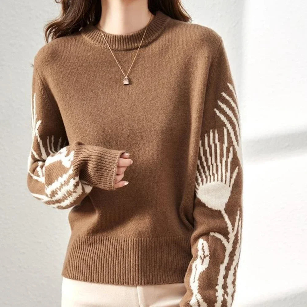 Astoria soft knit sweater with bold Y2K graphic design, breathable fabric for everyday style