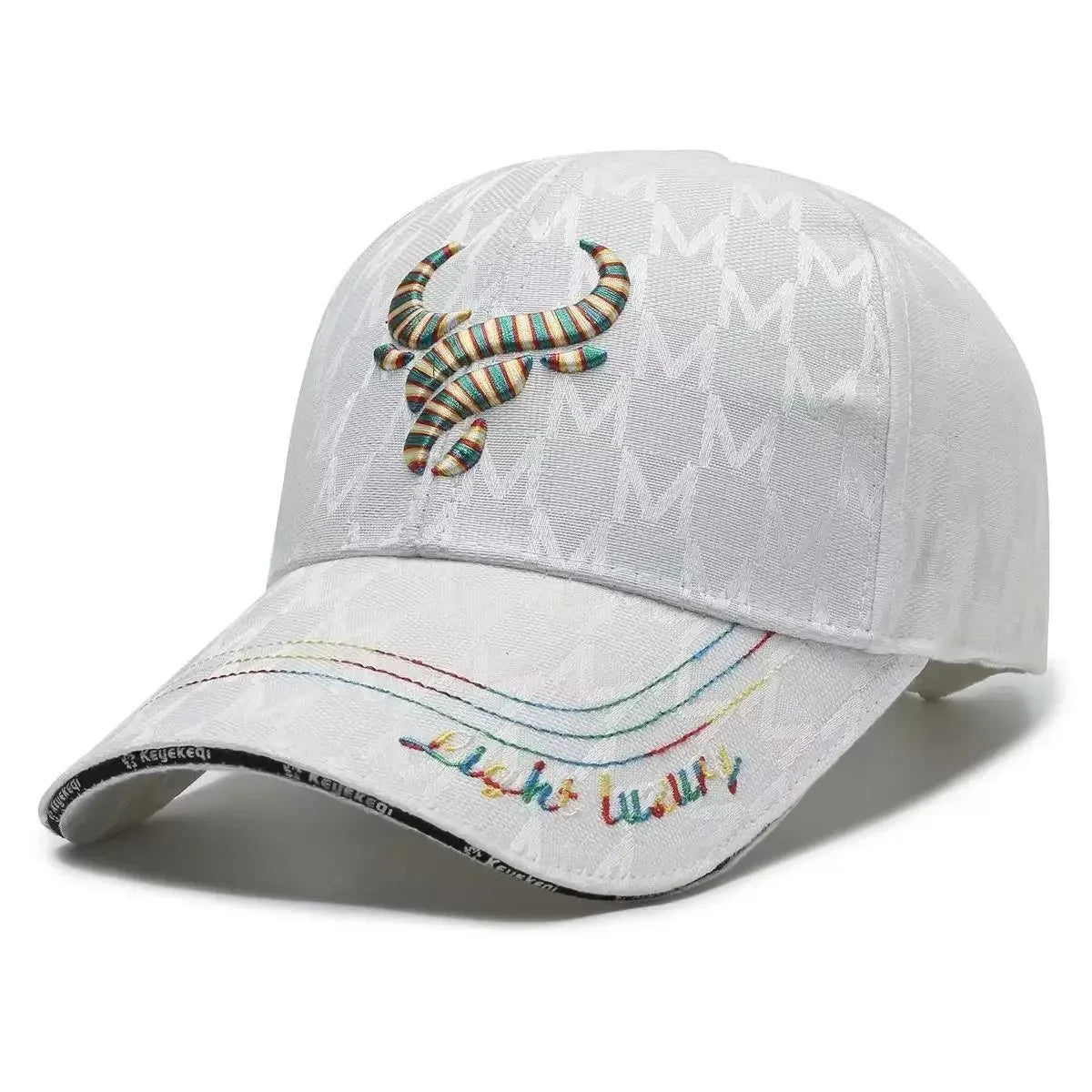 Taurus Trail Cap tan cotton blend adjustable hat with embroidered ox head for rugged style