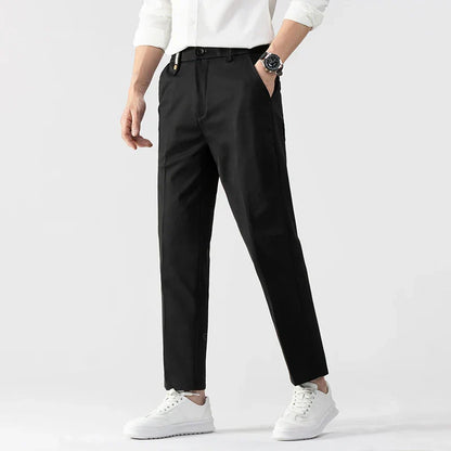 Bramhall slim-fit stretch pants in a modern cut, offering all-day comfort for work and weekend wear