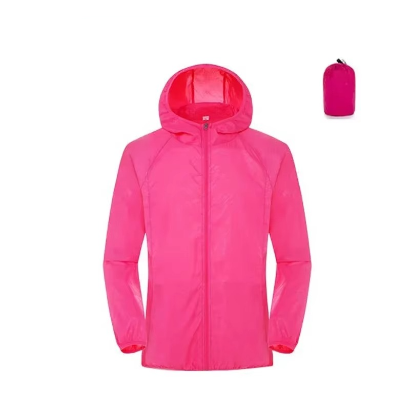 Lightweight waterproof windbreaker raincoat for men and women, packable hiking shell with water-repellent fabric