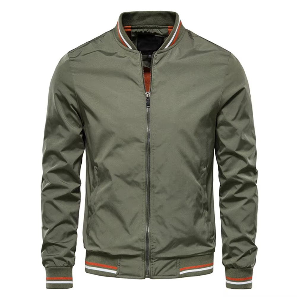 Men's slim fit burgundy bomber jacket lightweight casual all-season layering essential