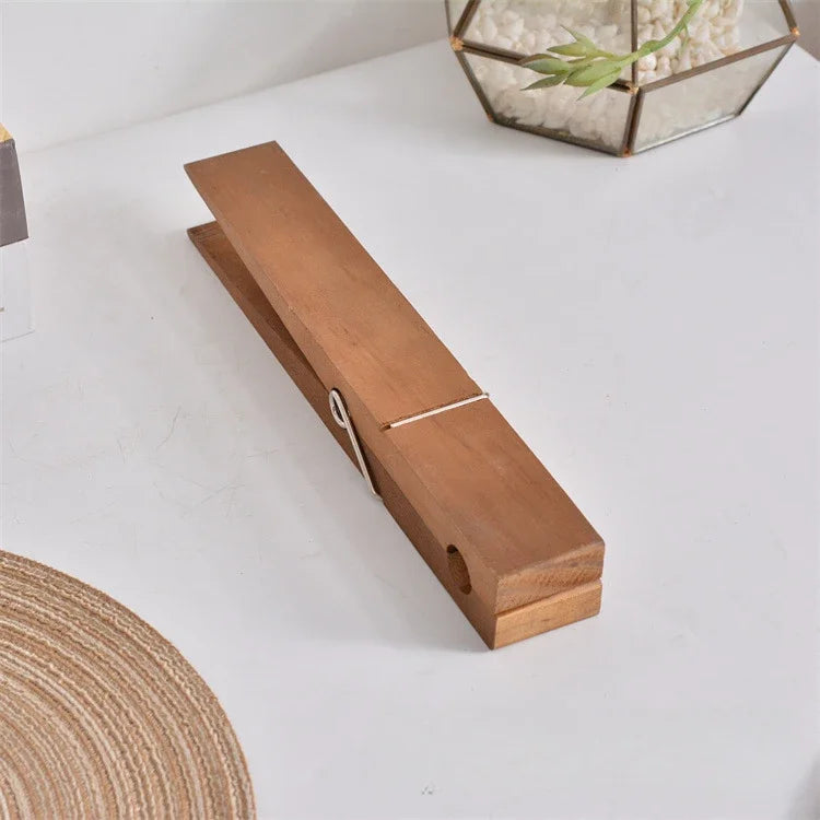 Giant decorative wooden clothespin oversized rustic natural finish multipurpose home decor accent piece
